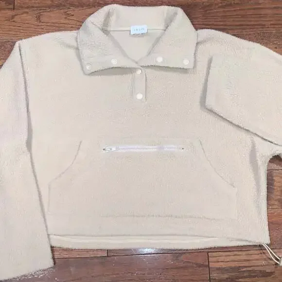 Le Lis Cropped Sherpa Fleece Pullover • Cozy Girlcore Gorpcore - Picture 1 of 5